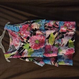 Notations 1X Floral Sleeveless Blouse